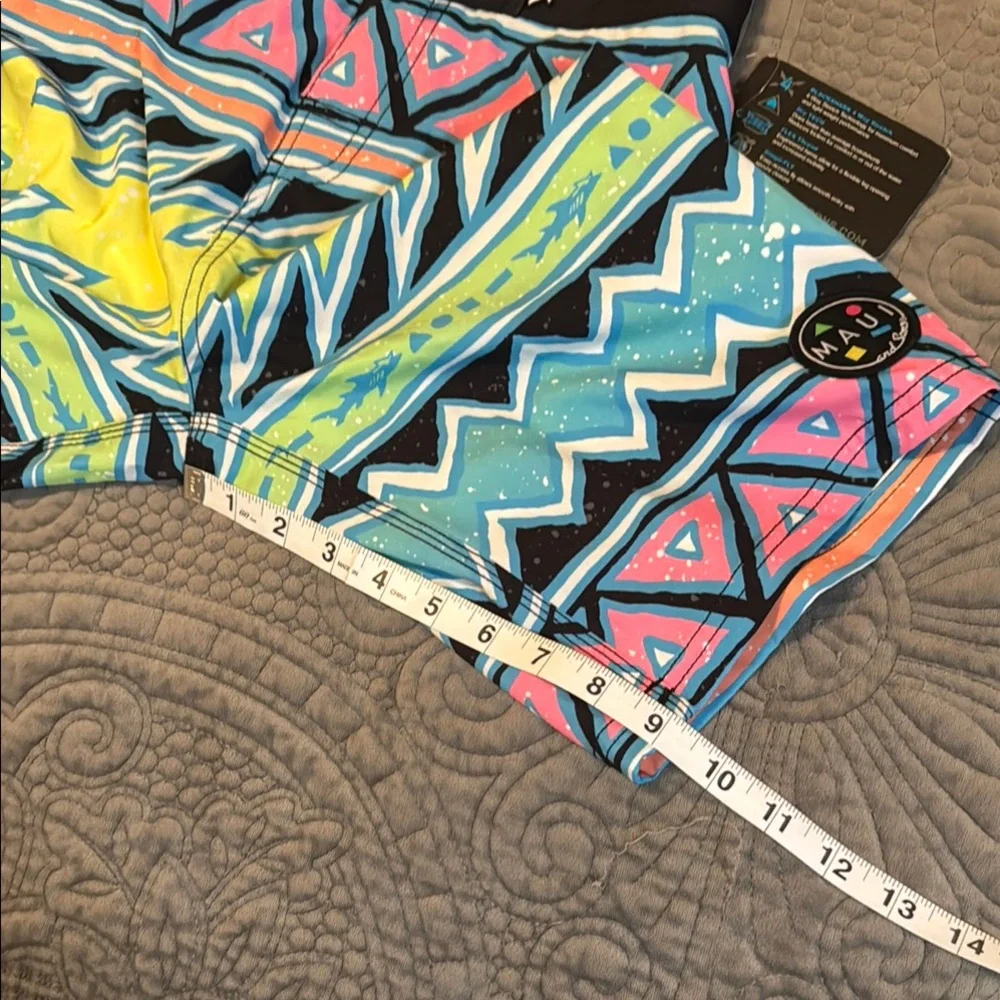 Maui and Sons Vibrant Geometric Swim Shorts